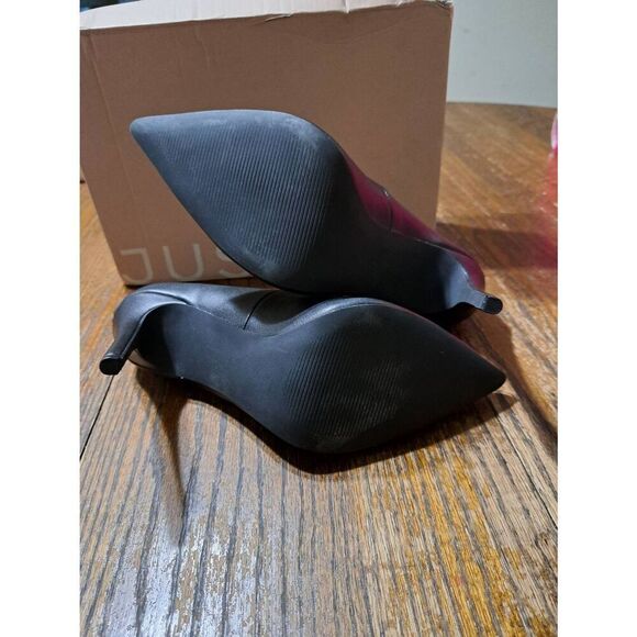 New Size 10 JustFab Black Onyx Gisselle Stiletto Pump High Heel Dress Shoes - Picture 11 of 12